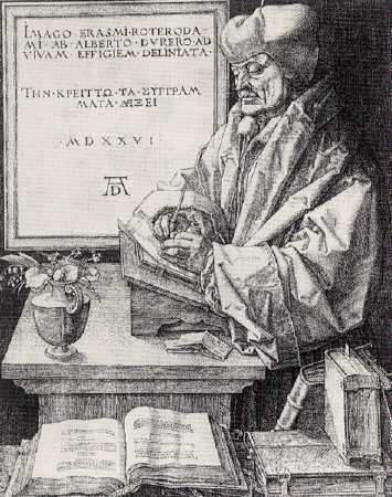 Erasmus engraved by Dürer, 1526