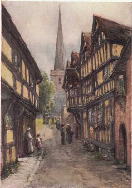 OLD HALF-TIMBERED HOUSES IN LEDBURY.