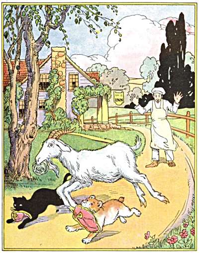 They went running off, Button with a big lamb chop between his teeth and Stubby with a huge steak, while Billy contented himself with a head of lettuce.