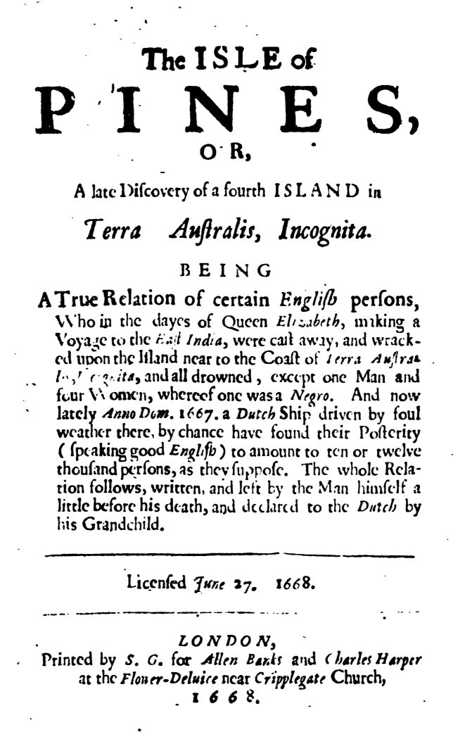 The Isle Of Pines (1668)&#10;and An Essay in Bibliography by Worthington Chauncey Ford