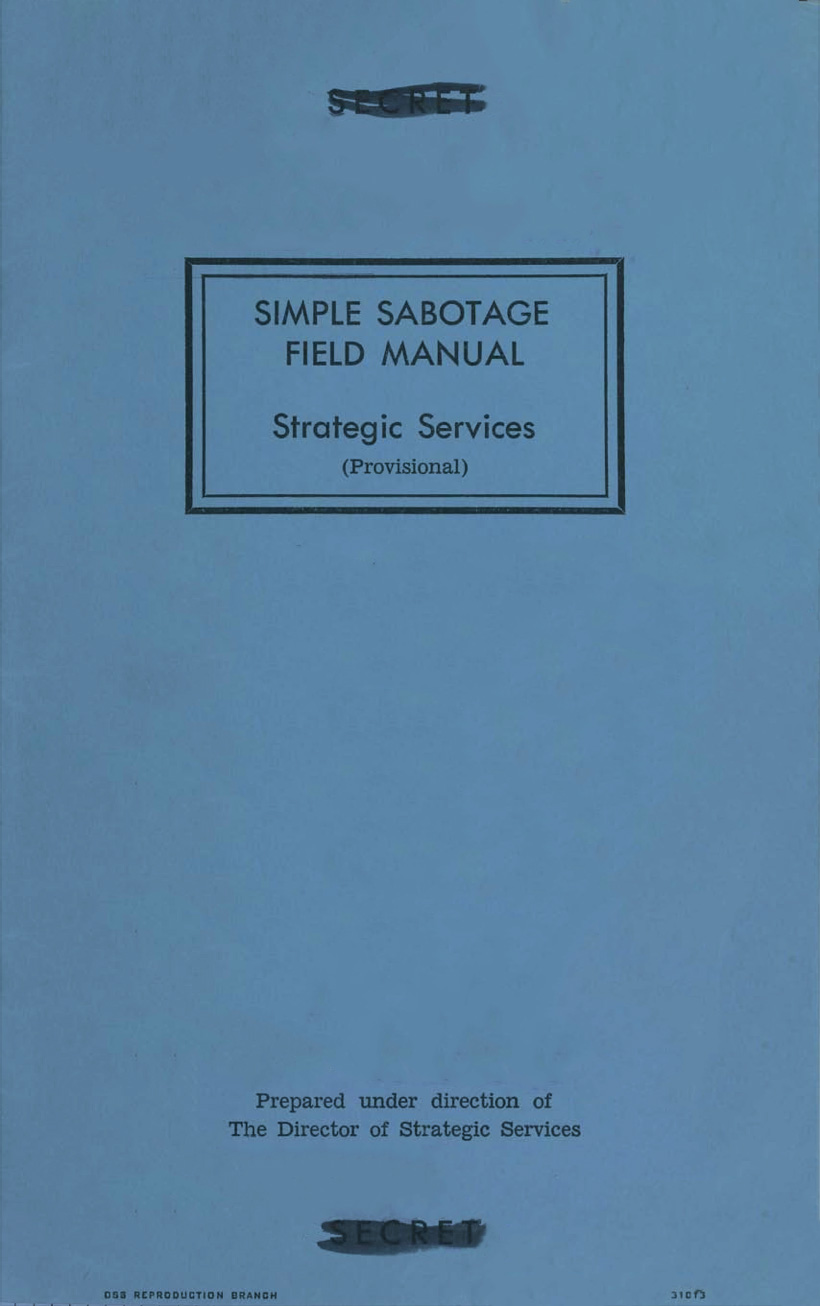 Simple Sabotage Field Manual