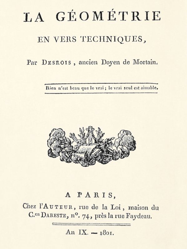 La géométrie en vers techniques