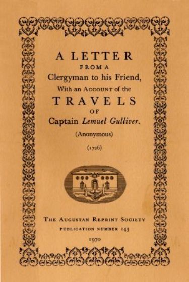 A Letter From a Clergyman to his Friend,&#10;with an Account of the Travels of Captain Lemuel Gulliver