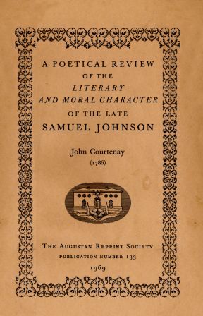 A Poetical Review of the Literary and Moral Character of the late Samuel Johnson (1786)