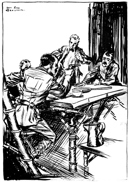 Without the least trace of excitement in his voice Mr. Wallace had whipped out his revolver and covered the other. "Keep your hands on the table, Montenay!"