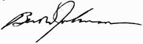 Signature of Bert W. Johnson