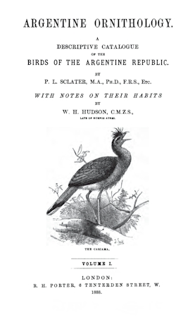 Argentine Ornithology, Volume 1 (of 2)&#10;A descriptive catalogue of the birds of the Argentine Republic.