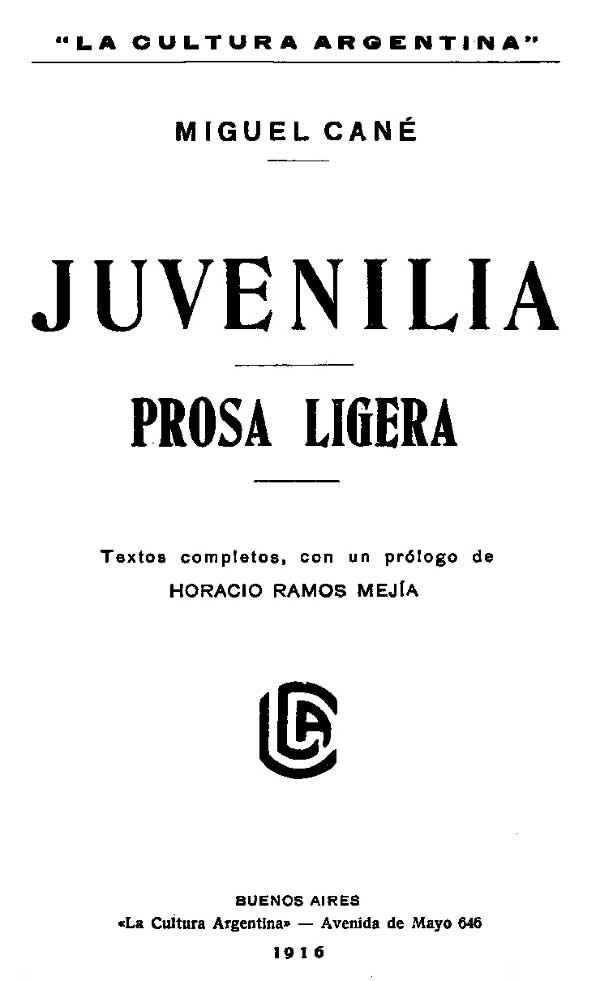 Juvenilla; Prosa ligera