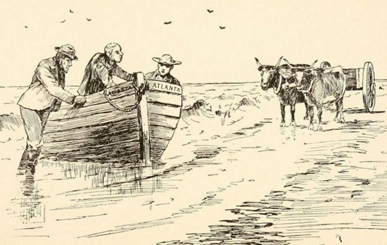 That which had come out of the east on this bright June morning was a ship's lifeboat about eighteen feet long.—Page 4.