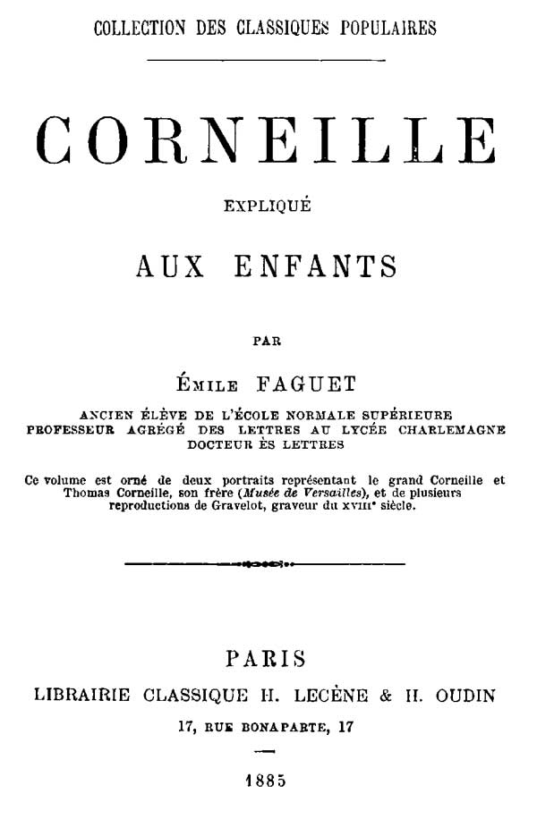 Corneille expliqué aux enfants