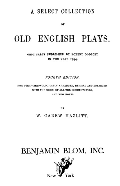 A Select Collection of Old English Plays, Volume 11