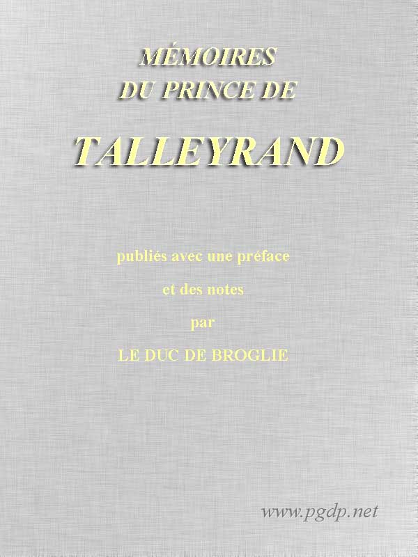 Mémoires du prince de Talleyrand, Volume 5