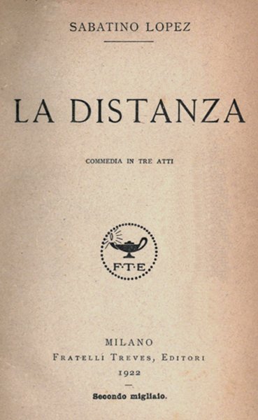 La distanza: commedia in tre atti