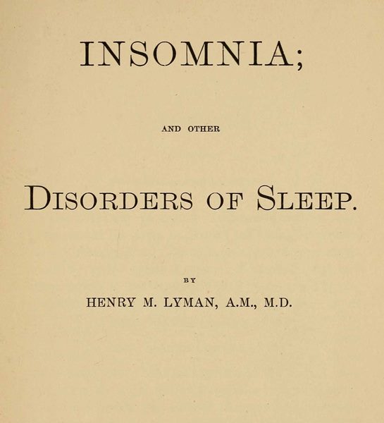 Insomnia; and Other Disorders of Sleep