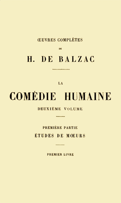 La comédie humaine volume II