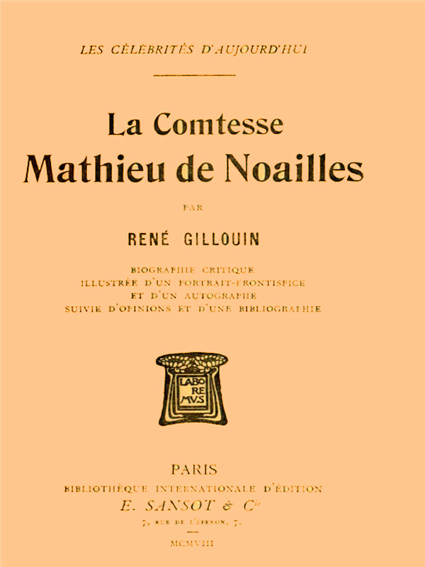 La Comtesse Mathieu de Noailles