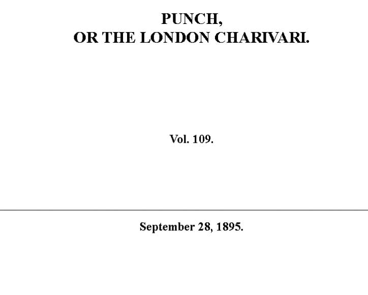 Punch or the London Charivari, Vol. 109, September 28, 1895