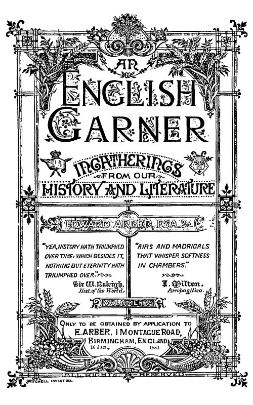 An English Garner: Ingatherings from Our History and Literature (4 of 8)