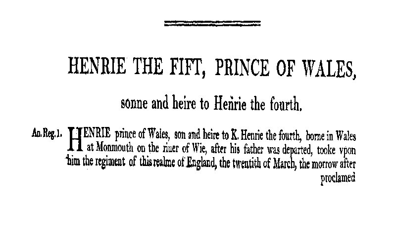 İngiltere, İskoçya ve İrlanda Tarihi Günlükleri (6'nın 3'ü) : İngiltere (9'un 2'si) Henrie Beşinci, Galler Prensi, IV. Henrie'nin Oğlu ve Varisi
