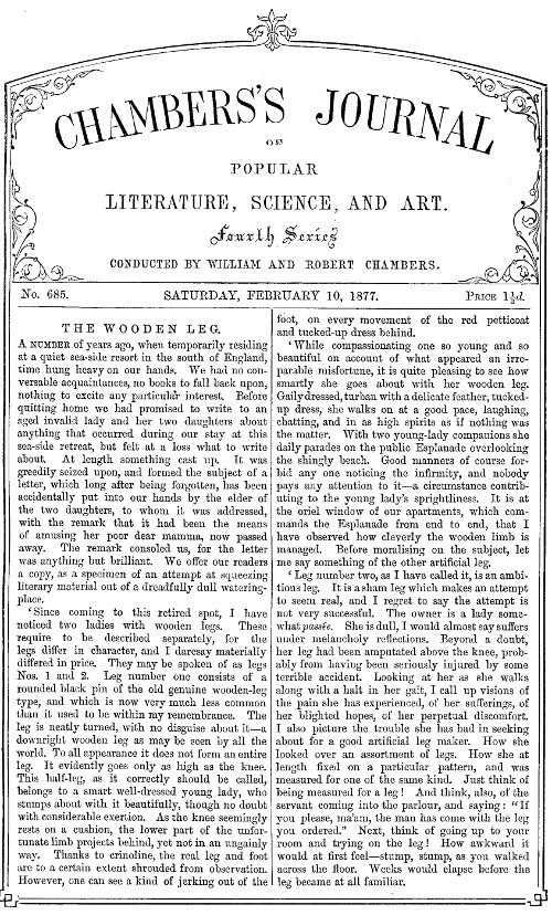 Chambers's Journal of Popular Literature, Science, and Art, No. 685&#10;February 10, 1877