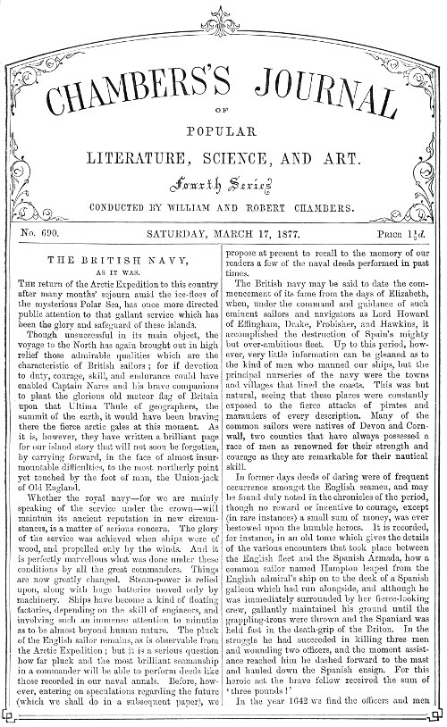 Chambers's Journal of Popular Literature, Science, and Art, No.690&#10;March 17, 1877