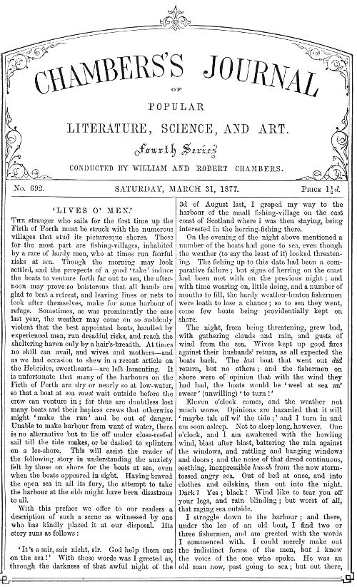 Chambers's Journal of Popular Literature, Science, and Art, No. 692&#10;March 31, 1877