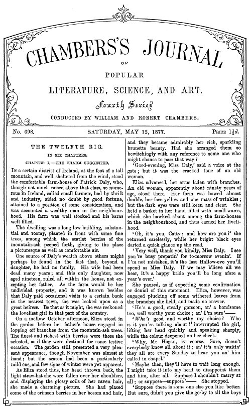 Chambers's Journal of Popular Literature, Science, and Art, No. 698&#10;May 12, 1877