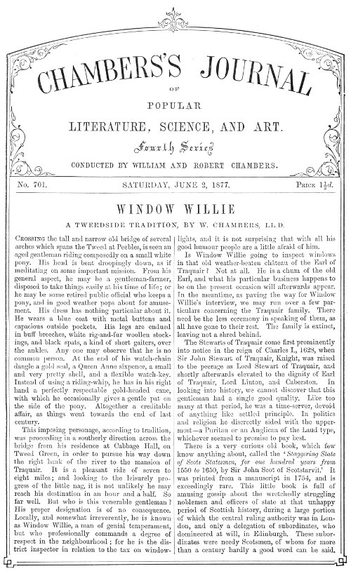 Chambers's Journal of Popular Literature, Science, and Art, No. 701&#10;June 2, 1877