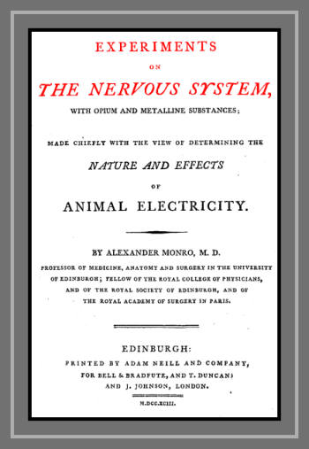 Experiments on the Nervous System with Opium and Metalline Substances&#10;Made Chiefly with the View of Determining the Nature and Effects of Animal Electricity