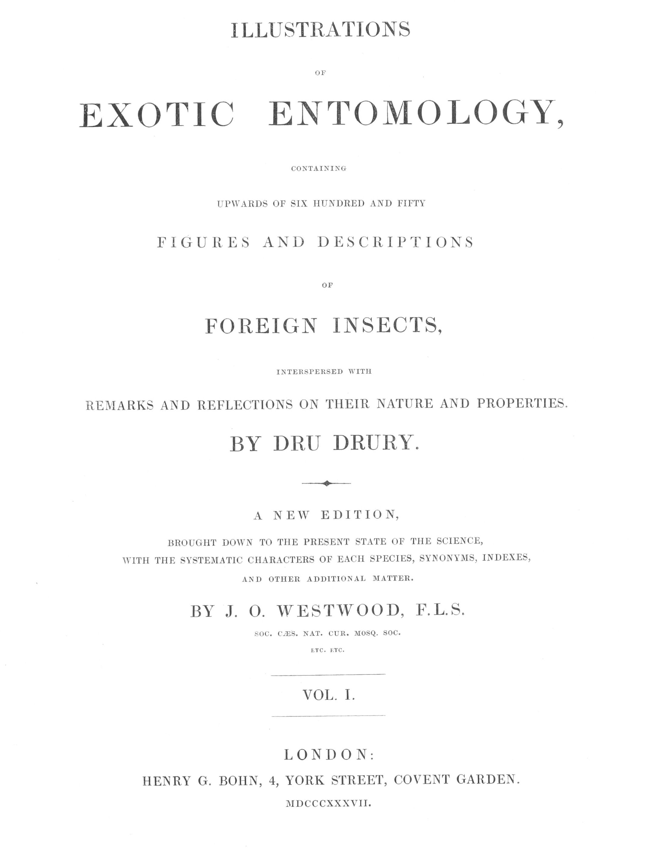Egzotik Entomoloji İllüstrasyonları, Cilt 1