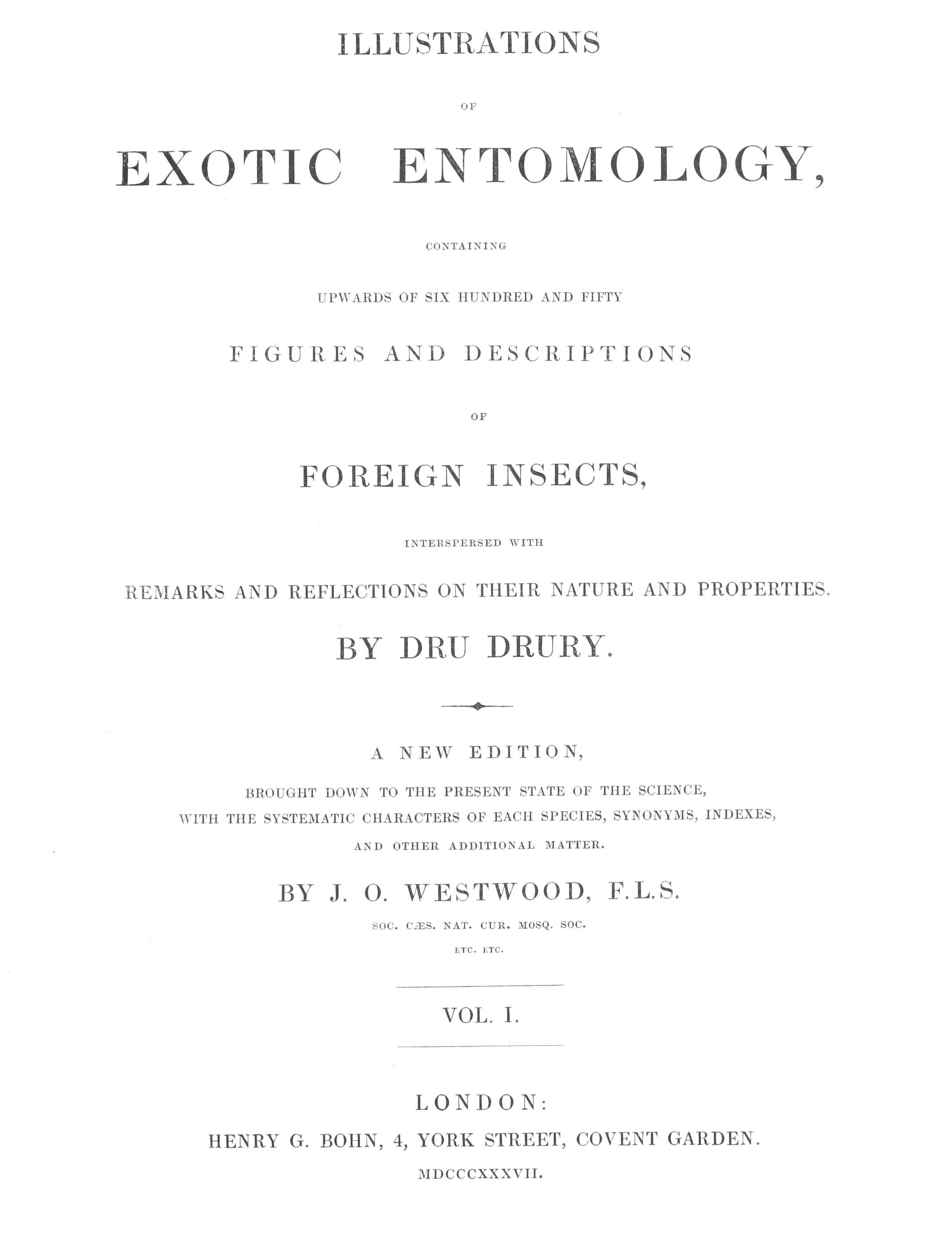 Illustrations of Exotic Entomology, Volume 1