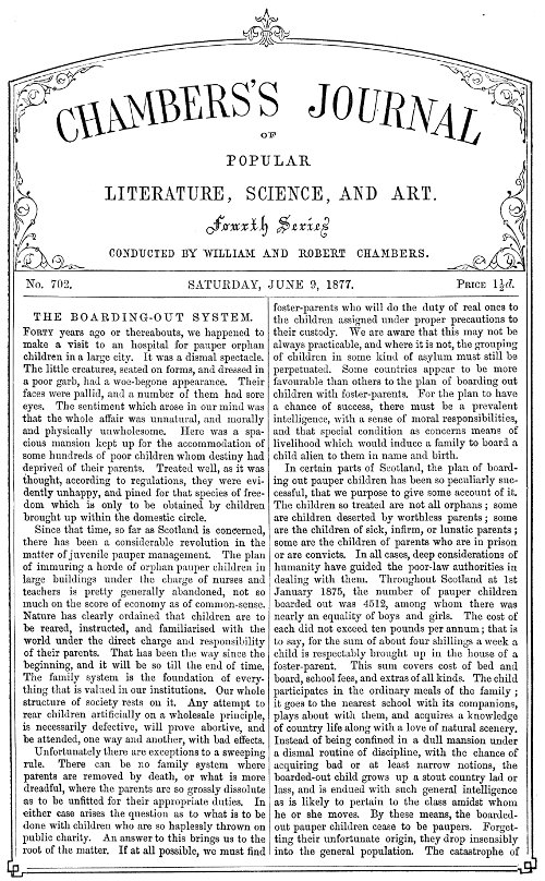 Chambers's Journal of Popular Literature, Science, and Art, No. 702&#10;June 9, 1877