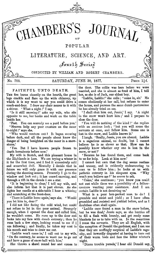 Chambers'ın Halk Edebiyatı, Bilim ve Sanat Dergisi, No. 705, 30 Haziran 1877