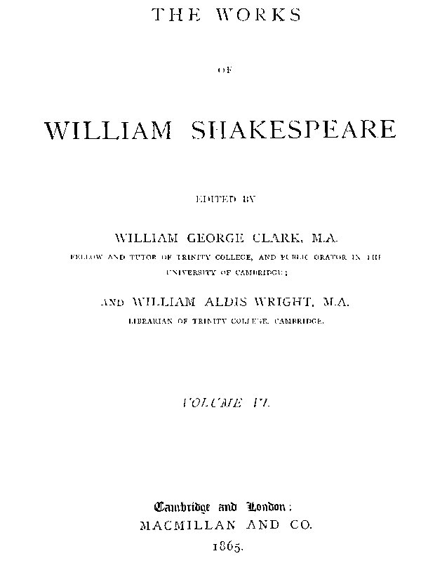 William Shakespeare Eserleri [Cambridge Baskısı] [9 Ciltten 6. Cilt]