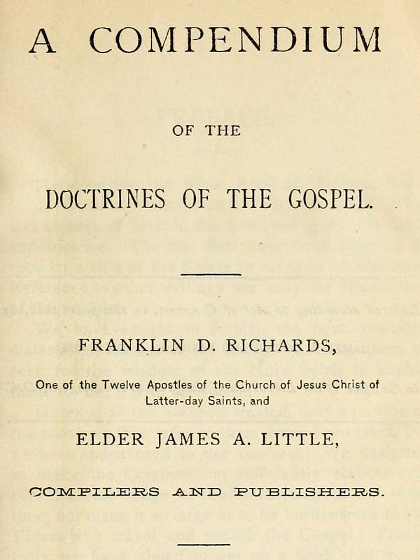 A Compendium of the Doctrines of the Gospel