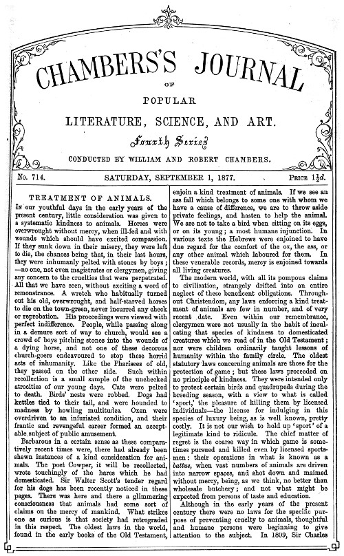 Chambers's Journal of Popular Literature, Science, and Art, No. 714&#10;September 1, 1877