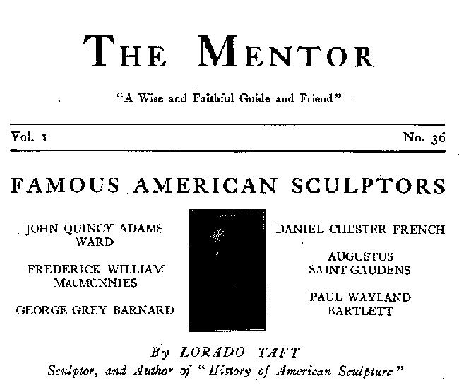 The Mentor: Famous American Sculptors, Vol. 1, Num. 36, Serial No. 36