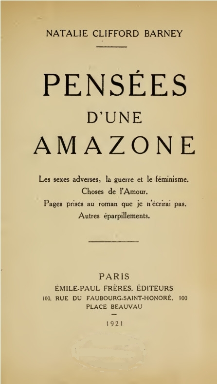 Pensées d'une amazone