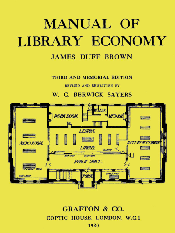 Manual of Library Economy&#10;Third and Memorial Edition