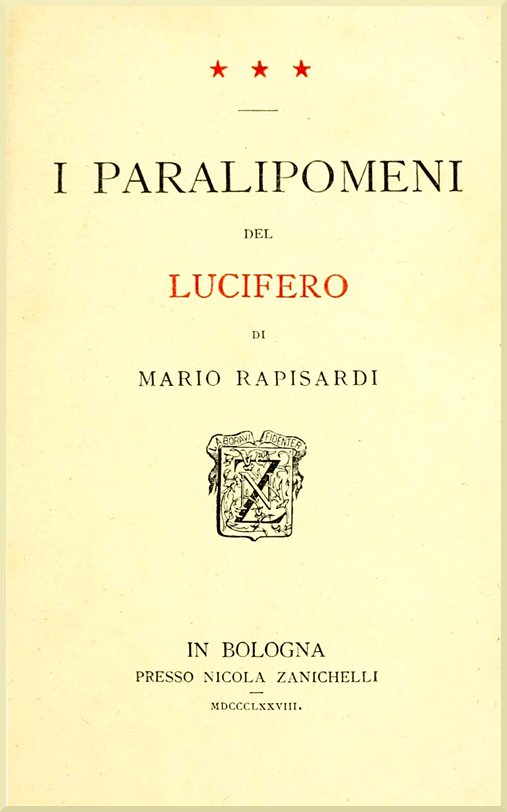 Mario Rapisardi'nin Lucifer'in Paralipomenleri