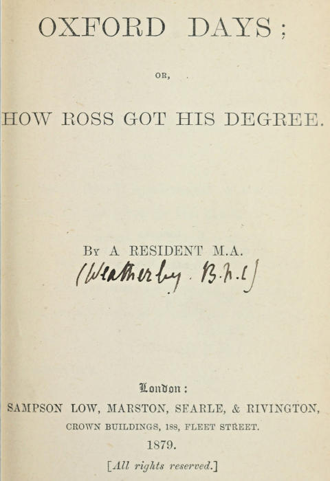 Oxford Days; or, How Ross Got His Degree