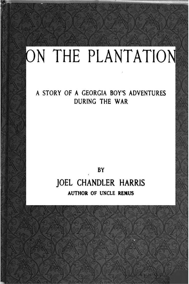 On the Plantation: A Story of a Georgia Boy's Adventures during the War