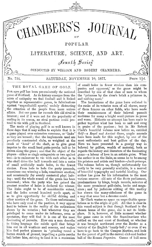 Chambers's Journal of Popular Literature, Science, and Art, No. 724&#10;November 10, 1877