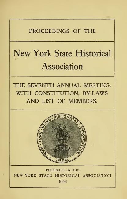 Proceedings of the New York Historical Association [1906]