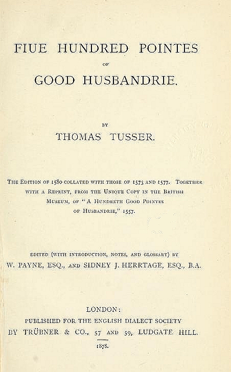 Fiue Hundred Pointes of Good Husbandrie