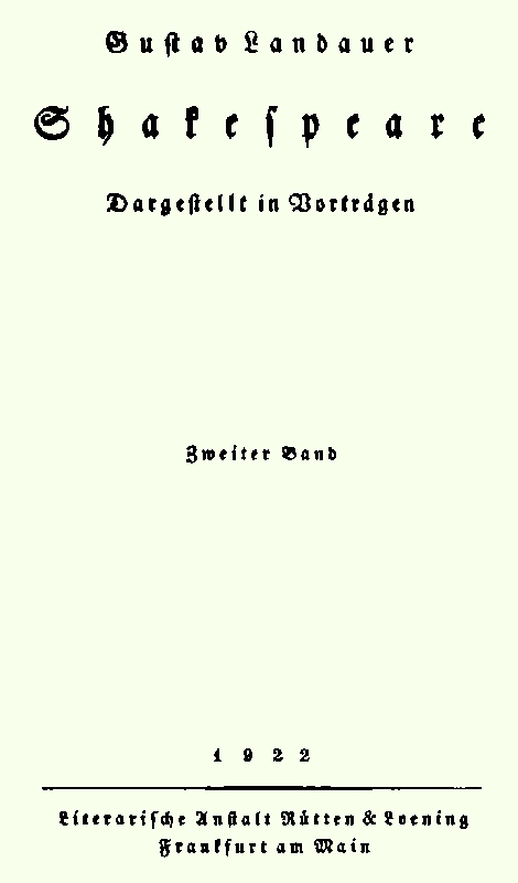 Shakespeare (Volume 2 of 2)&#10;Dargestellt im Vorträgen