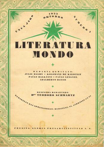 Literatura Mondo, numero 1, 1922 Oktobro