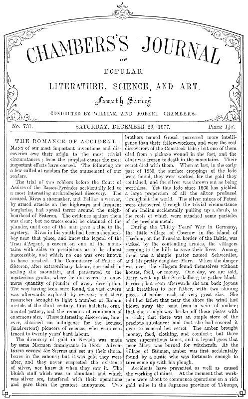 Chambers's Journal of Popular Literature, Science, and Art, No. 731&#10;December 29, 1877