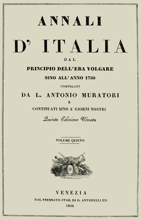 Annali d'Italia, vol. 5&#10;dal principio dell'era volgare sino all'anno 1750
