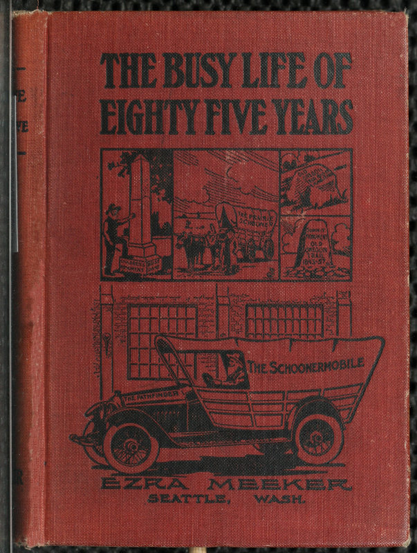 The Busy Life of Eighty-Five Years of Ezra Meeker&#10;Ventures and adventures; sixty-three years of pioneer life in the old Oregon country; an account of the author's trip across the plains with an ox team; return trip, 1906-7; his cruise on Puget Sound, 1853; trip through the Natchess pass, 1854; over the Chilcoot pass; flat-boating on the Yukon, 1898. The Oregon trail.